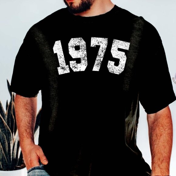 Tops - Custom Year Birthday Tee, Vintage 50th Birthday T-shirt, 1975 shirt